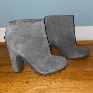Beautiful Grey Booties with Rippled Bottoms